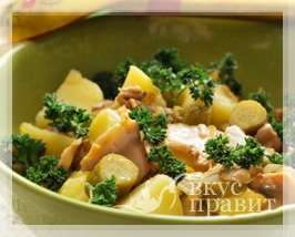 Салат картофельный с луком и грибами